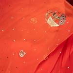 Orange & Pink Shaded Real Silver Work Saree | Pure Chiffon, Butta Design | Jaipurio Luxury Collection